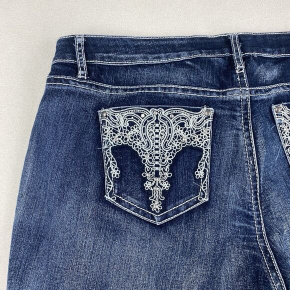 ND Weekend Denim Shorts Womens 24W Blue Embroidered Pockets Summer Boho Chic - Picture 14 of 15